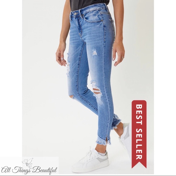 🌹KANCAN Distressed Fringe Ankle Skinnies🌹 - Picture 5 of 7